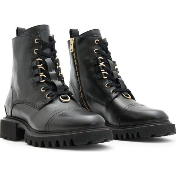 All Saints Shoes - 🆕 ALL SAINTS Lydia Ankle Moto Combat Boot 8 Black